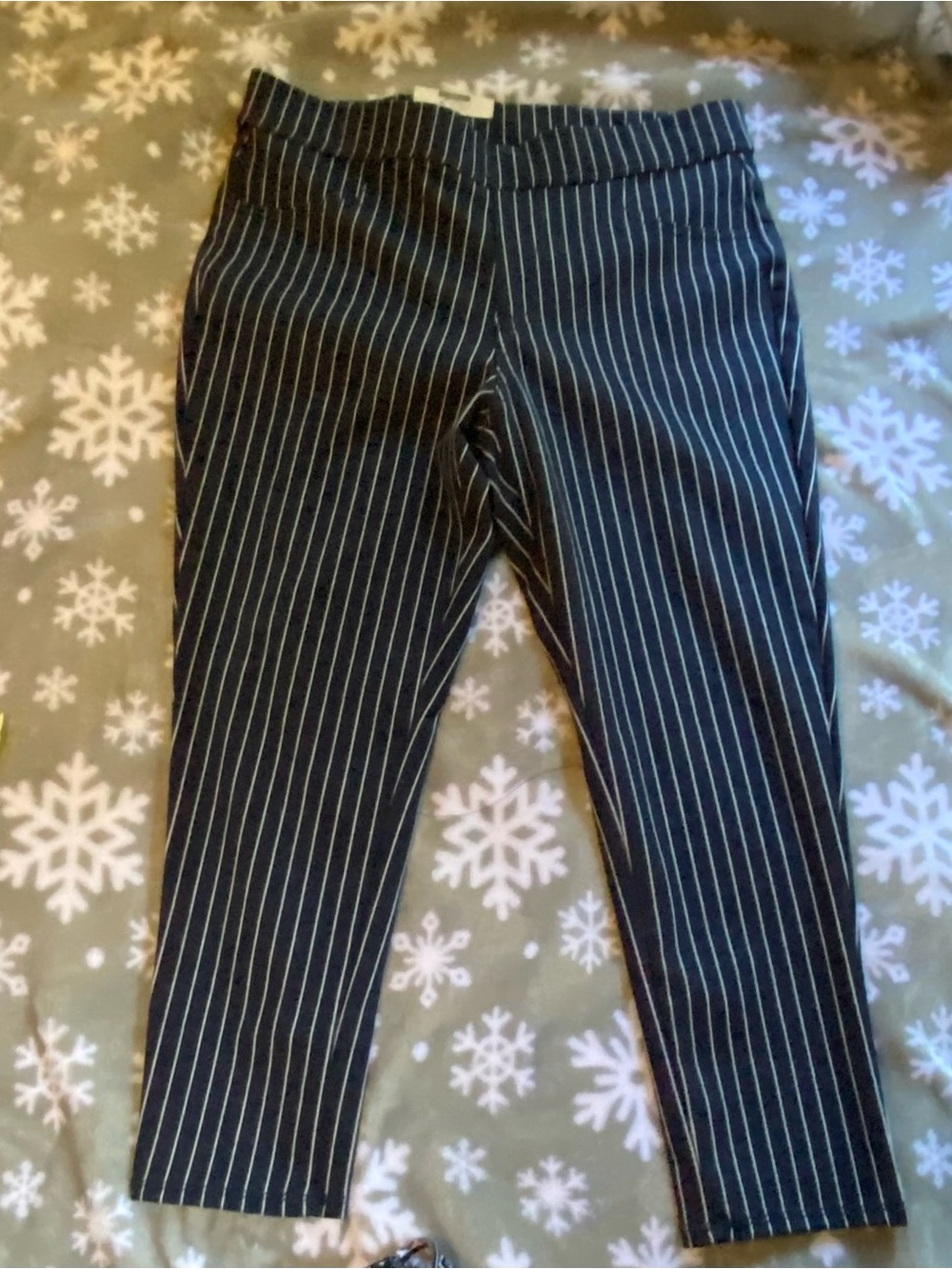 Time and Tru Navy Pinstripe Stretch Women's Casual Pants